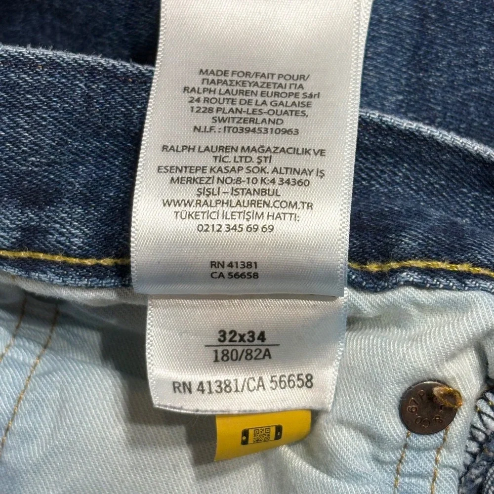 Polo Ralph Lauren Hampton Relaxed Straight Jeans Mens 32x34 Blue Denim Classic